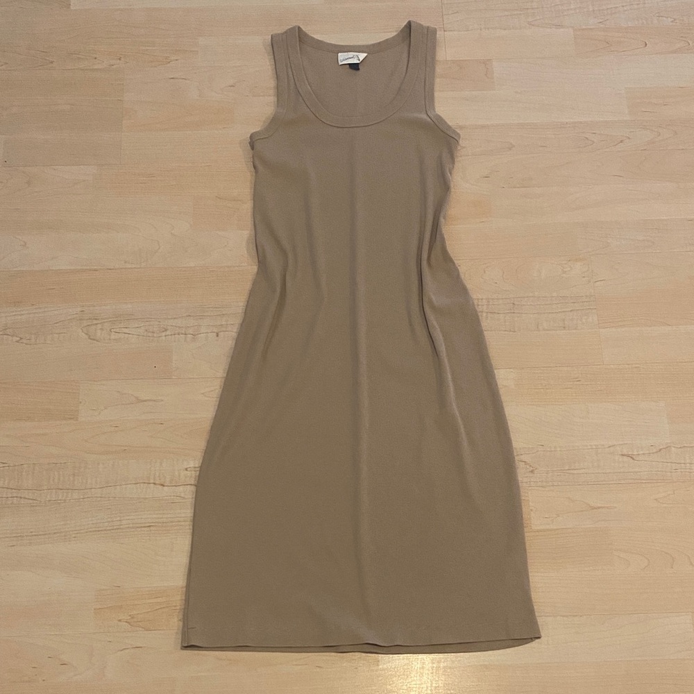 Universal Thread Taupe Ribbed Tank Midi Dress Size Medium